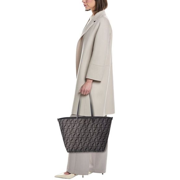 Fendi Roll Large Ff Denim & Leather Tote, Blue - Picture 4 of 4